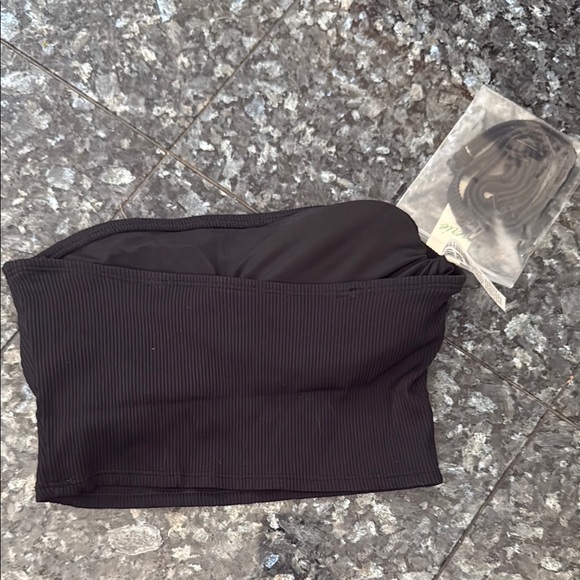 Aerie Black Ribbed Bandeau Swim Top - Picture 4 of 4